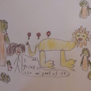 tekening flyer wiz of oz